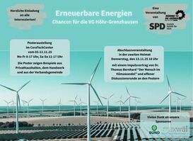 Einladungsflyer: Erneuerbare Energien - Chancen für die VG Höhr-Grenzhausen